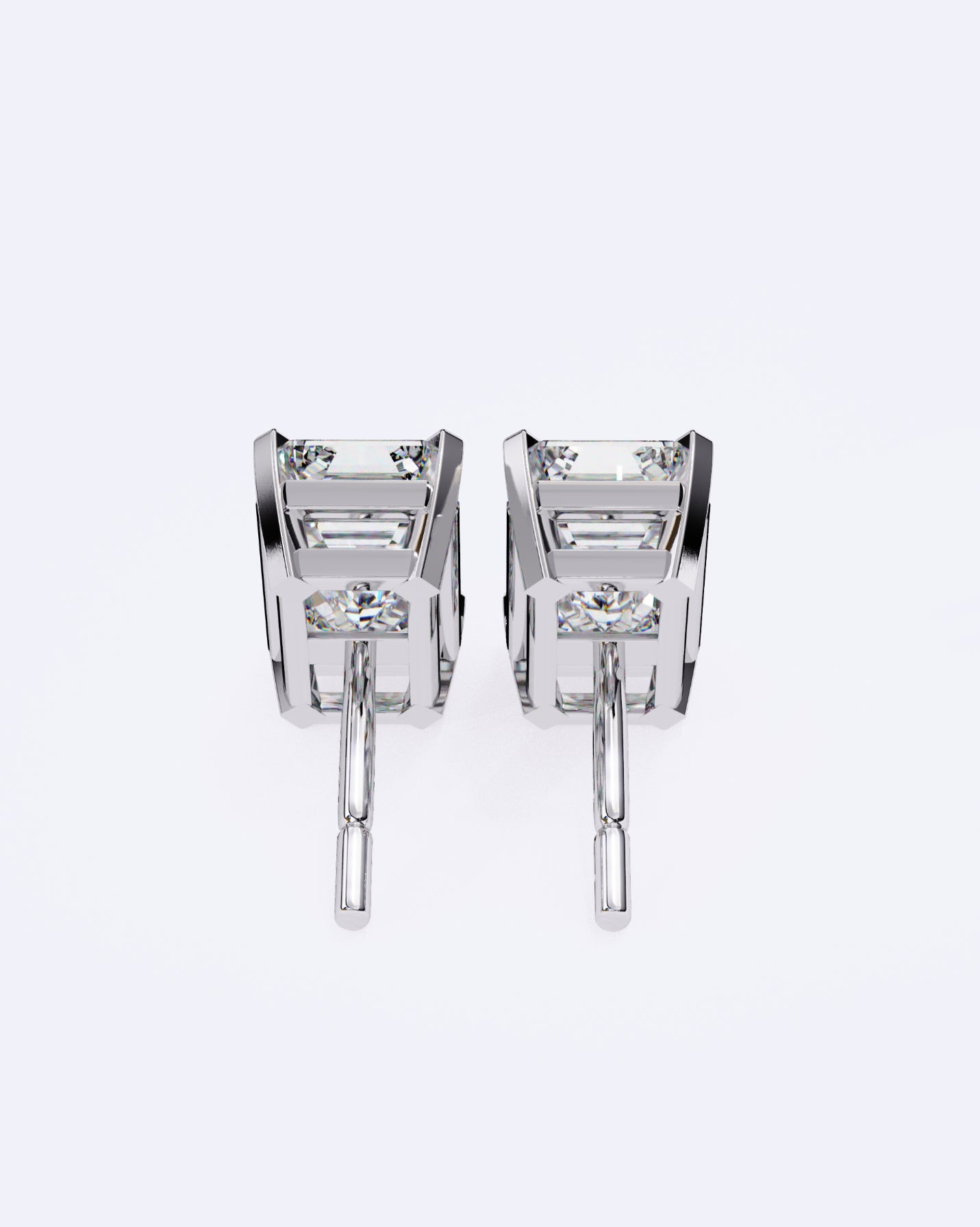 Sleek Baguette Solitaire Stud