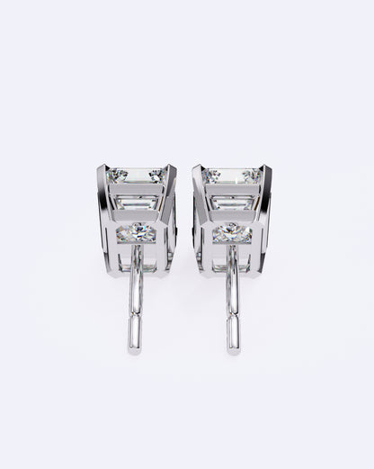 Sleek Baguette Solitaire Stud