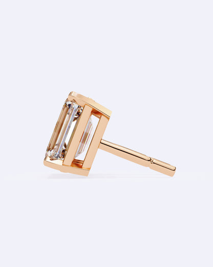 Sleek Baguette Solitaire Stud