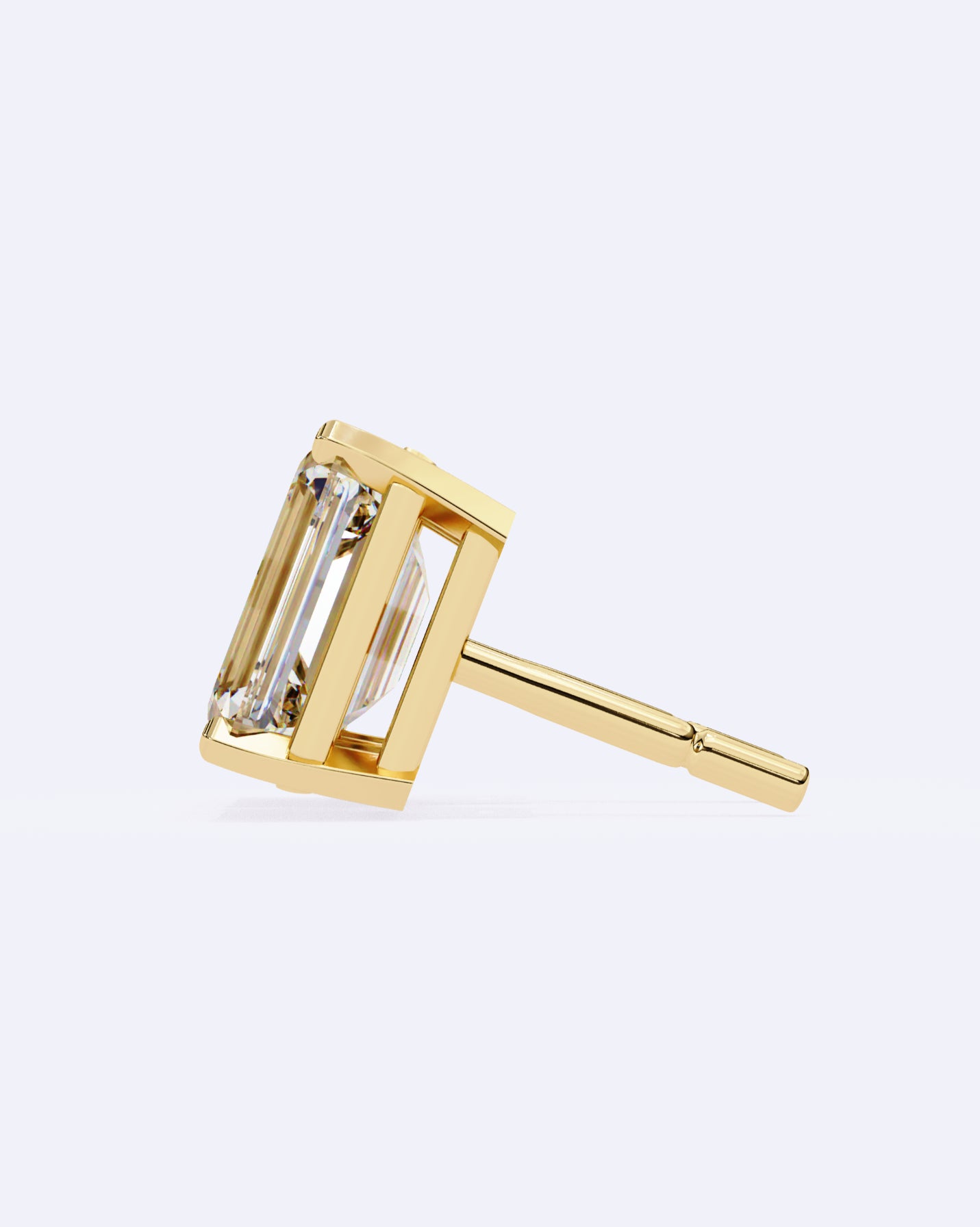 Sleek Baguette Solitaire Stud