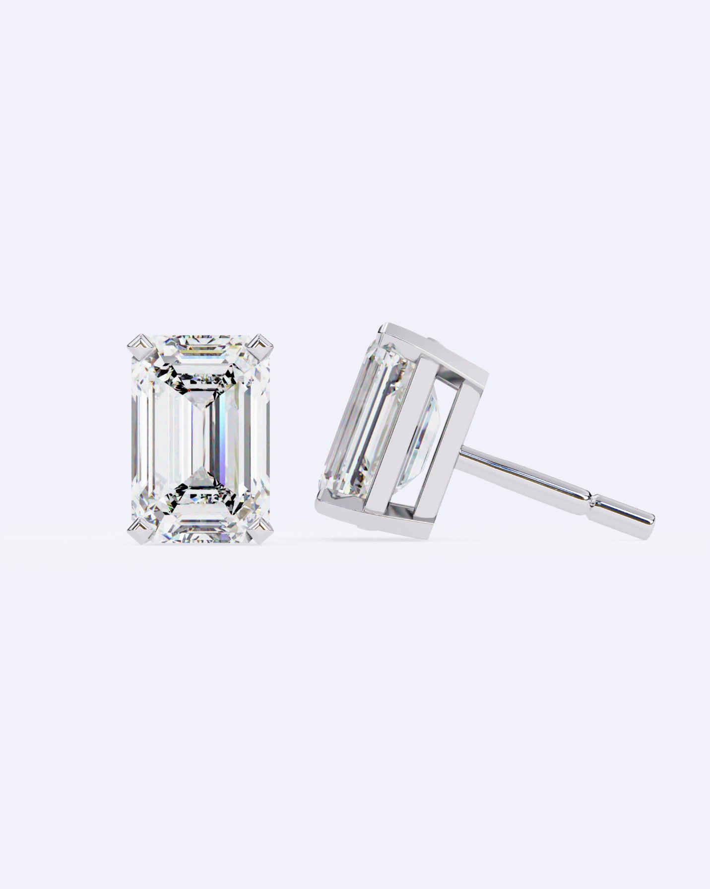 Sleek Baguette Solitaire Stud