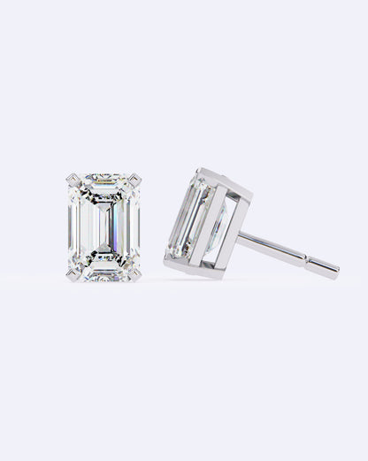 Sleek Baguette Solitaire Stud