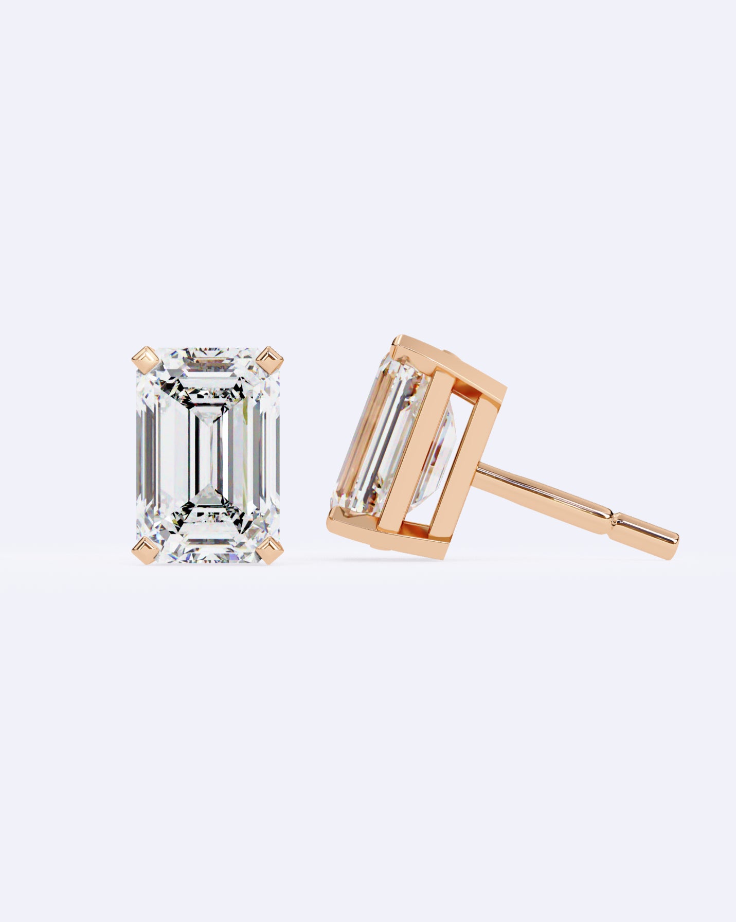 Sleek Baguette Solitaire Stud