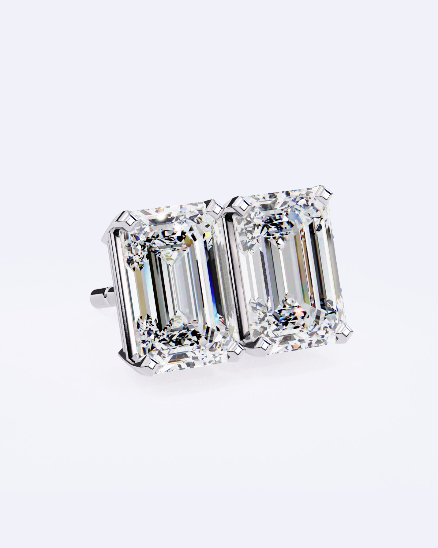 Sleek Baguette Solitaire Stud