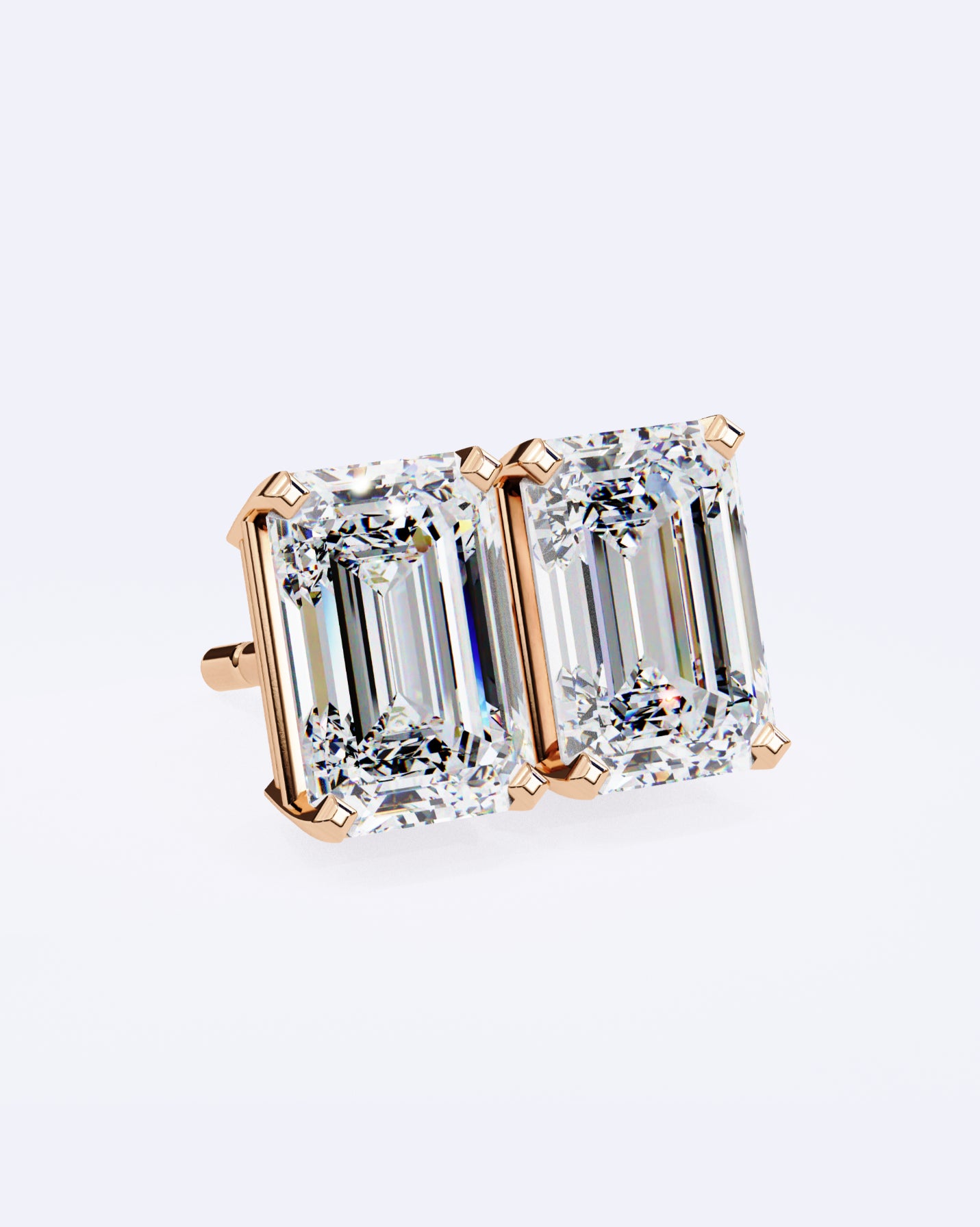 Sleek Baguette Solitaire Stud