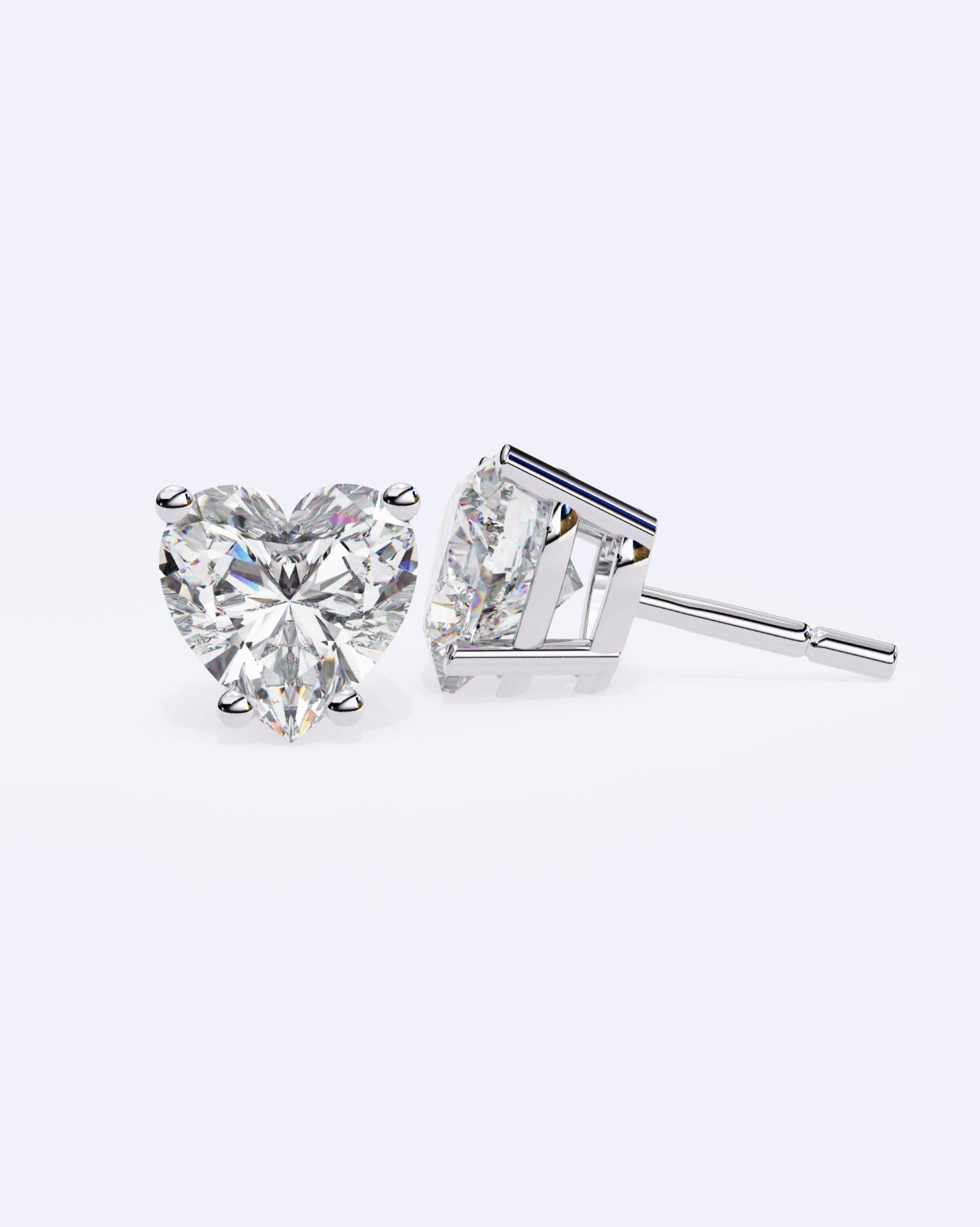 Heart Brilliant Solitaire Stud