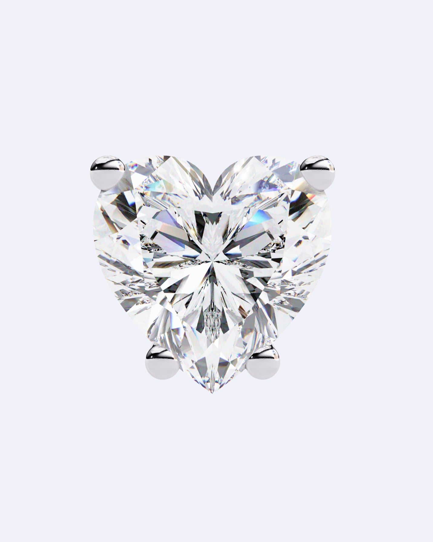 Heart Brilliant Solitaire Stud