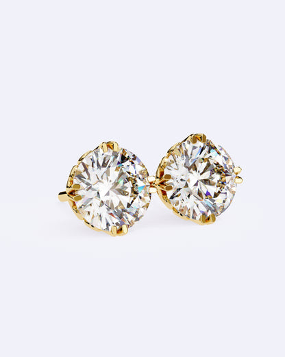 Ornate Crown Diamond Stud