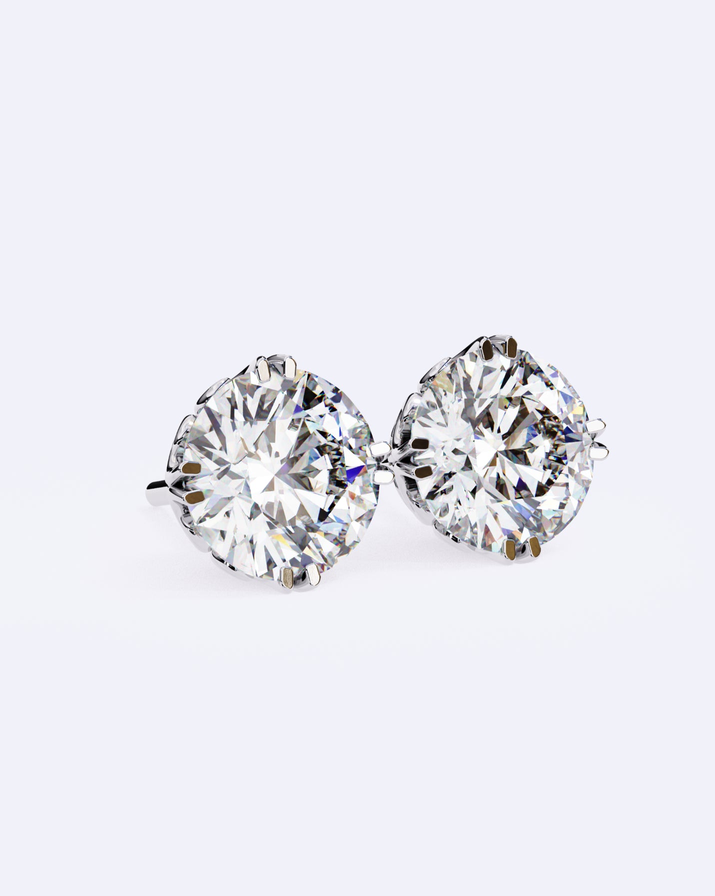 Ornate Crown Diamond Stud