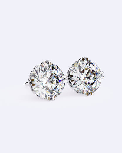 Ornate Crown Diamond Stud