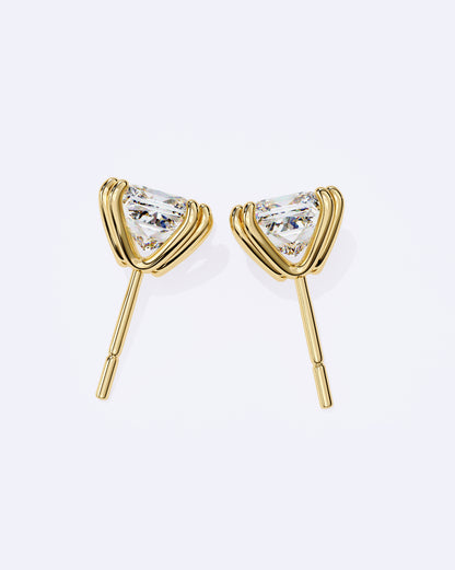 Princess Cut Dual-Prong Stud