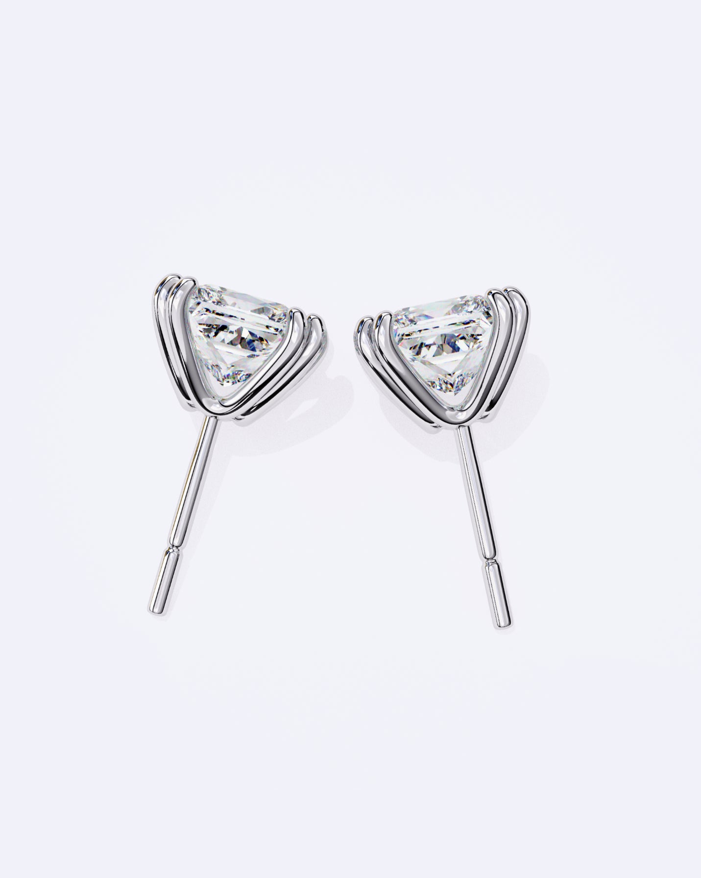Princess Cut Dual-Prong Stud
