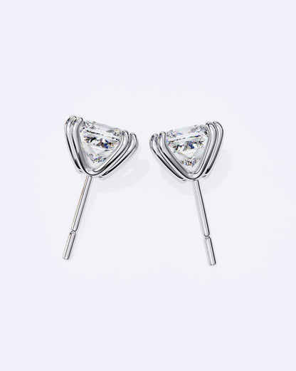 Princess Cut Dual-Prong Stud