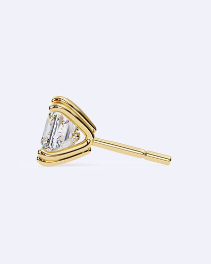 Princess Cut Dual-Prong Stud