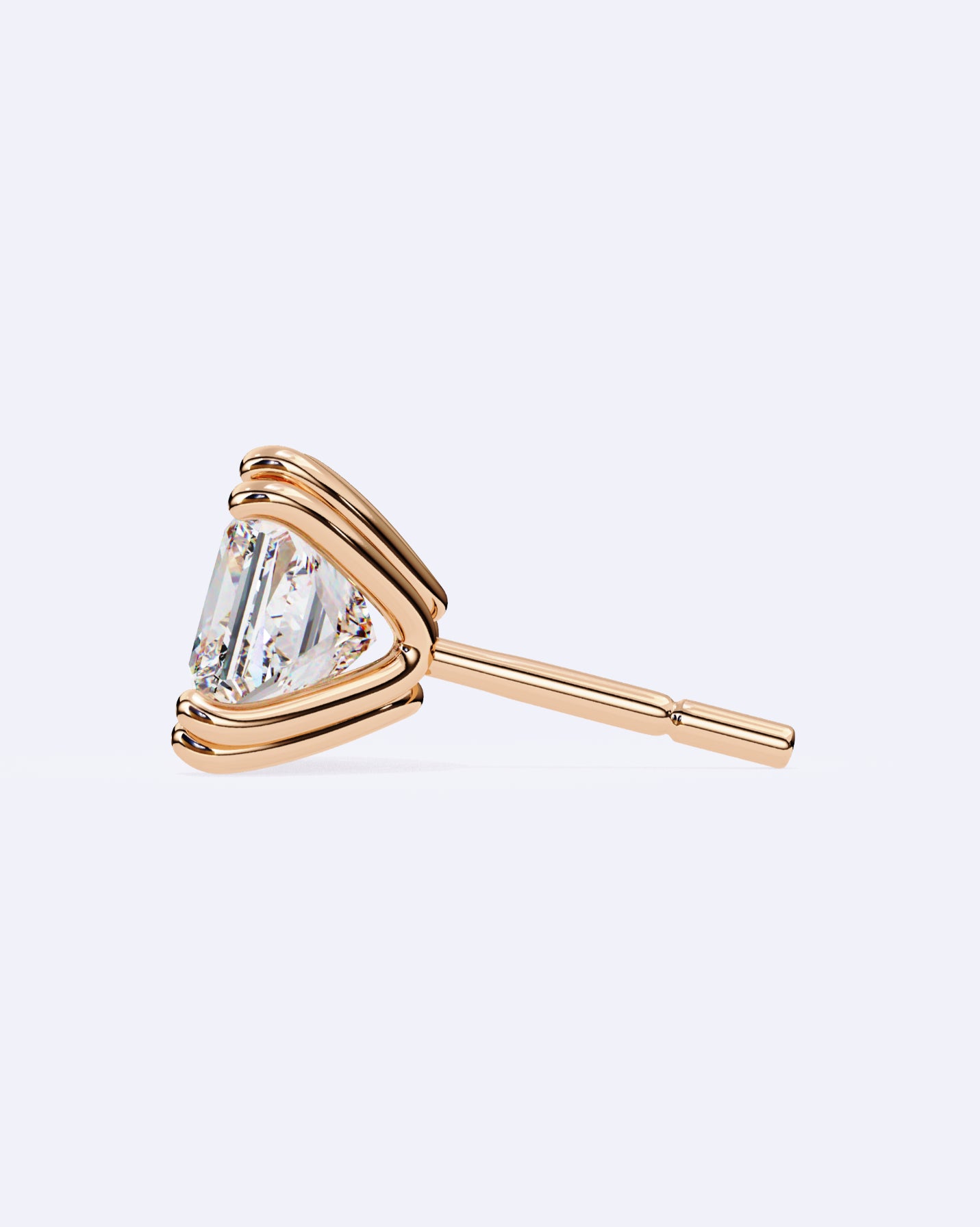 Princess Cut Dual-Prong Stud