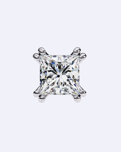 Princess Cut Dual-Prong Stud