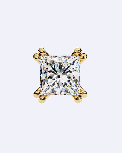 Princess Cut Dual-Prong Stud