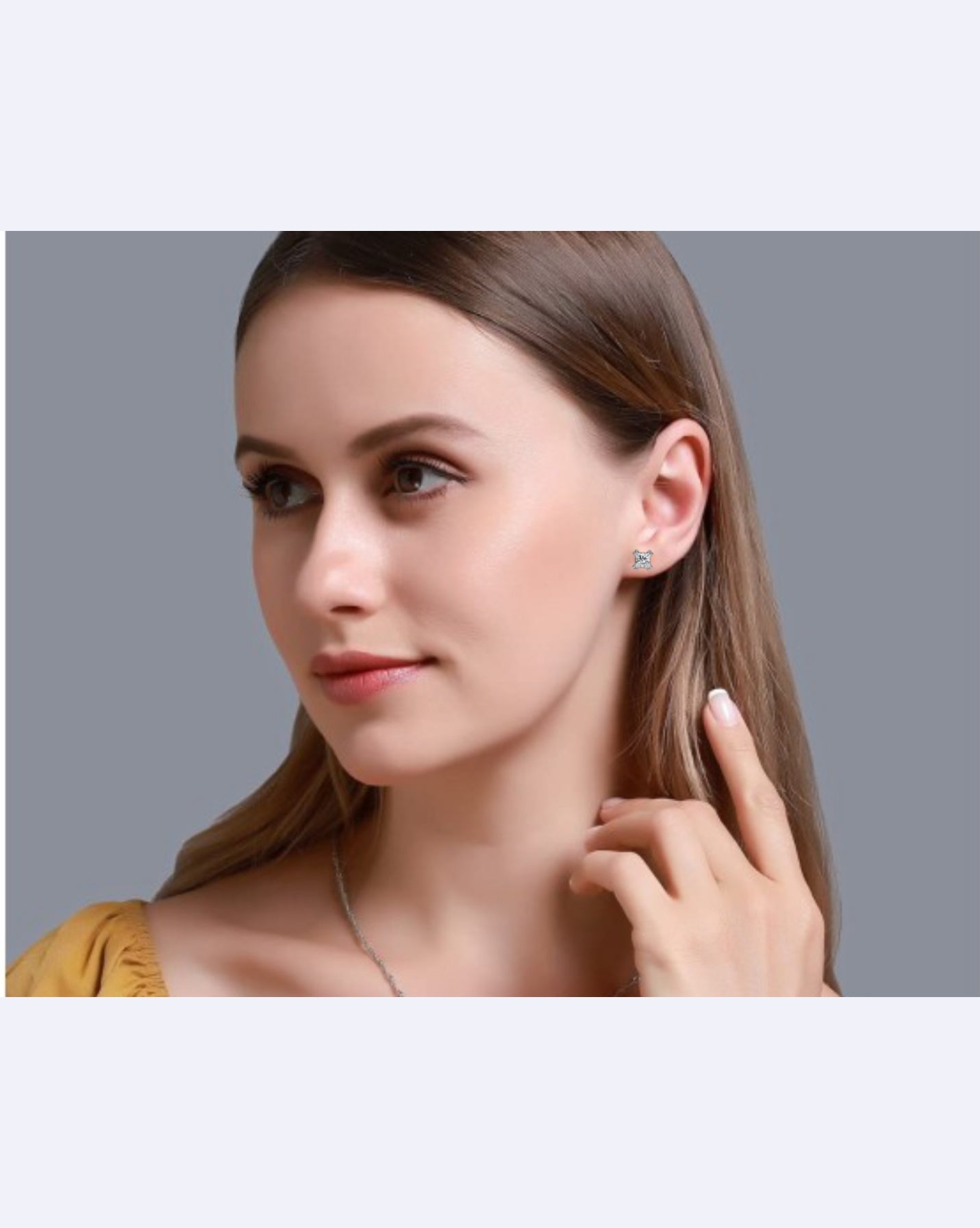 Princess Cut Dual-Prong Stud