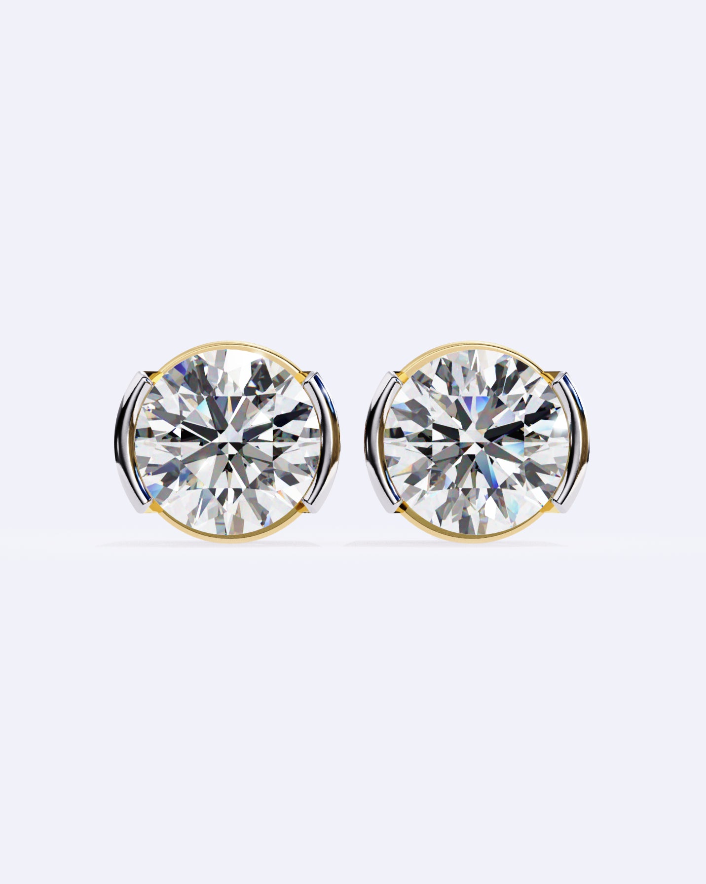 Sculpted Bezel Diamond Stud