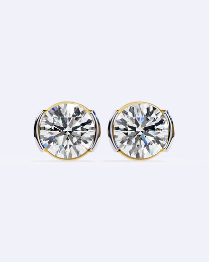 Sculpted Bezel Diamond Stud