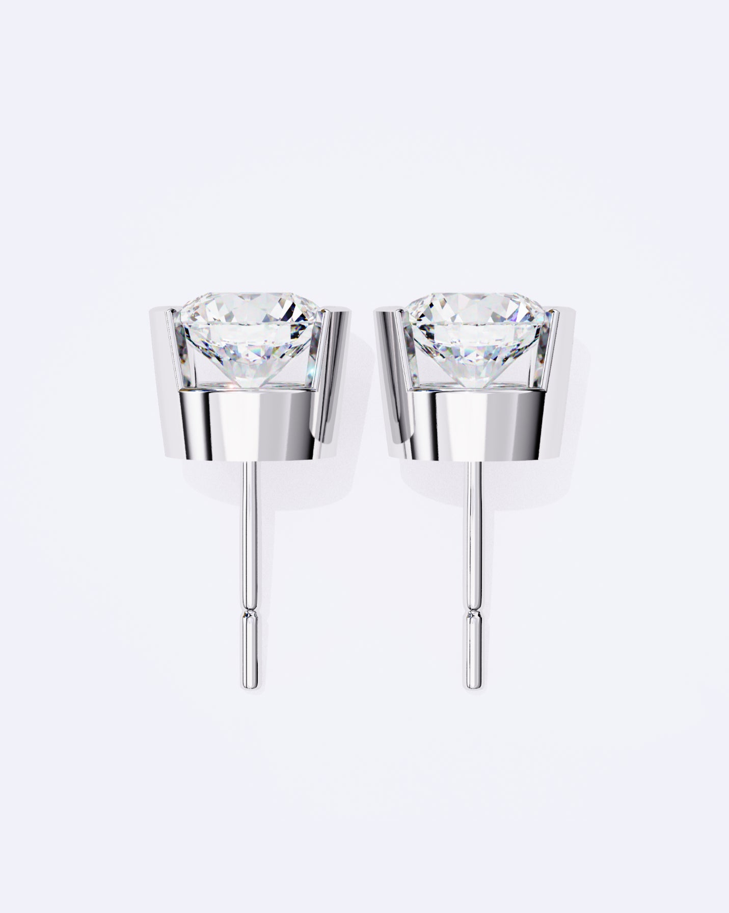 Sculpted Bezel Diamond Stud