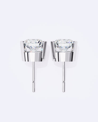 Sculpted Bezel Diamond Stud