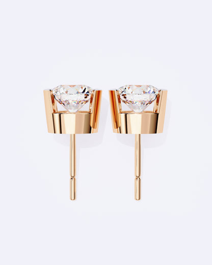 Sculpted Bezel Diamond Stud