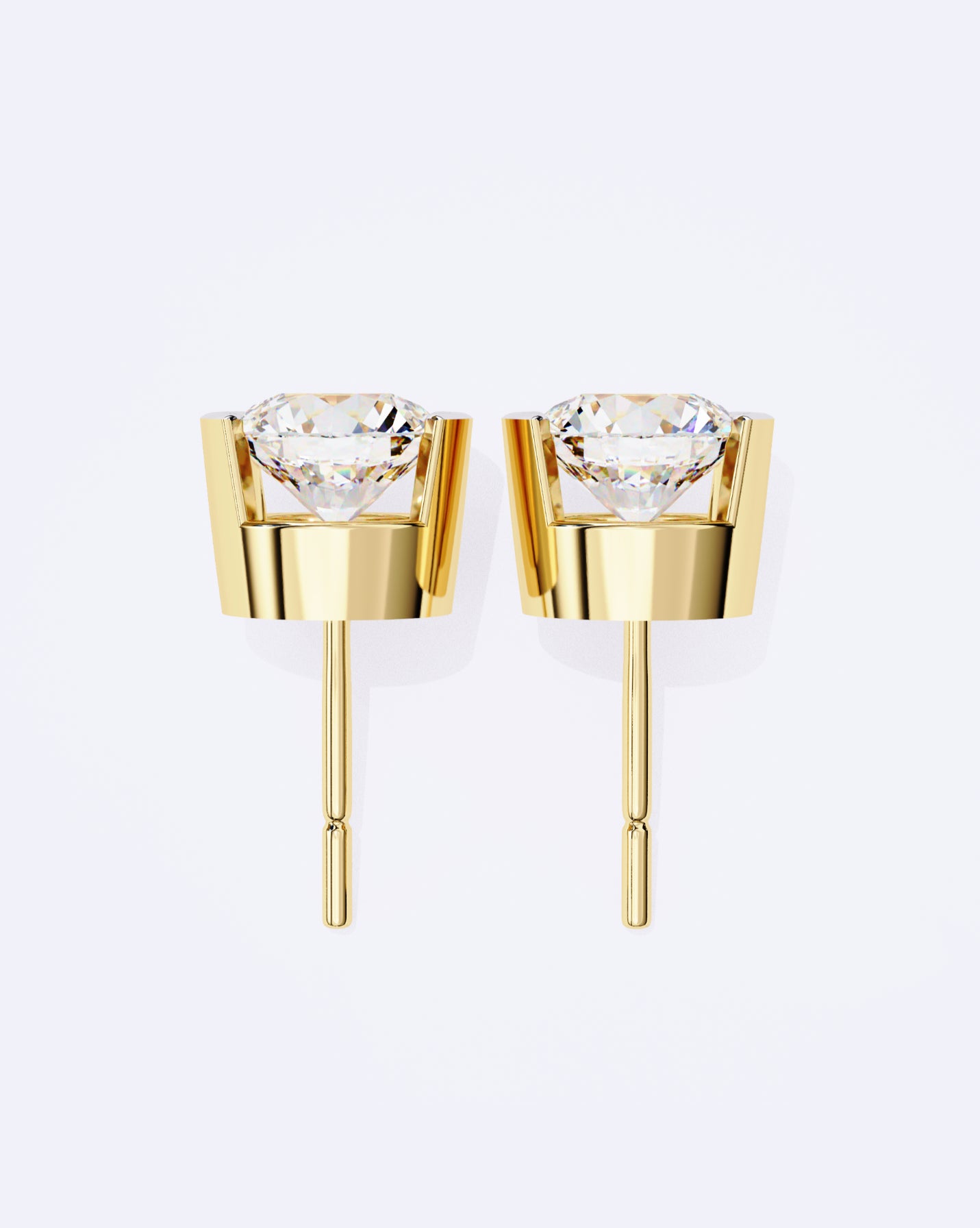 Sculpted Bezel Diamond Stud