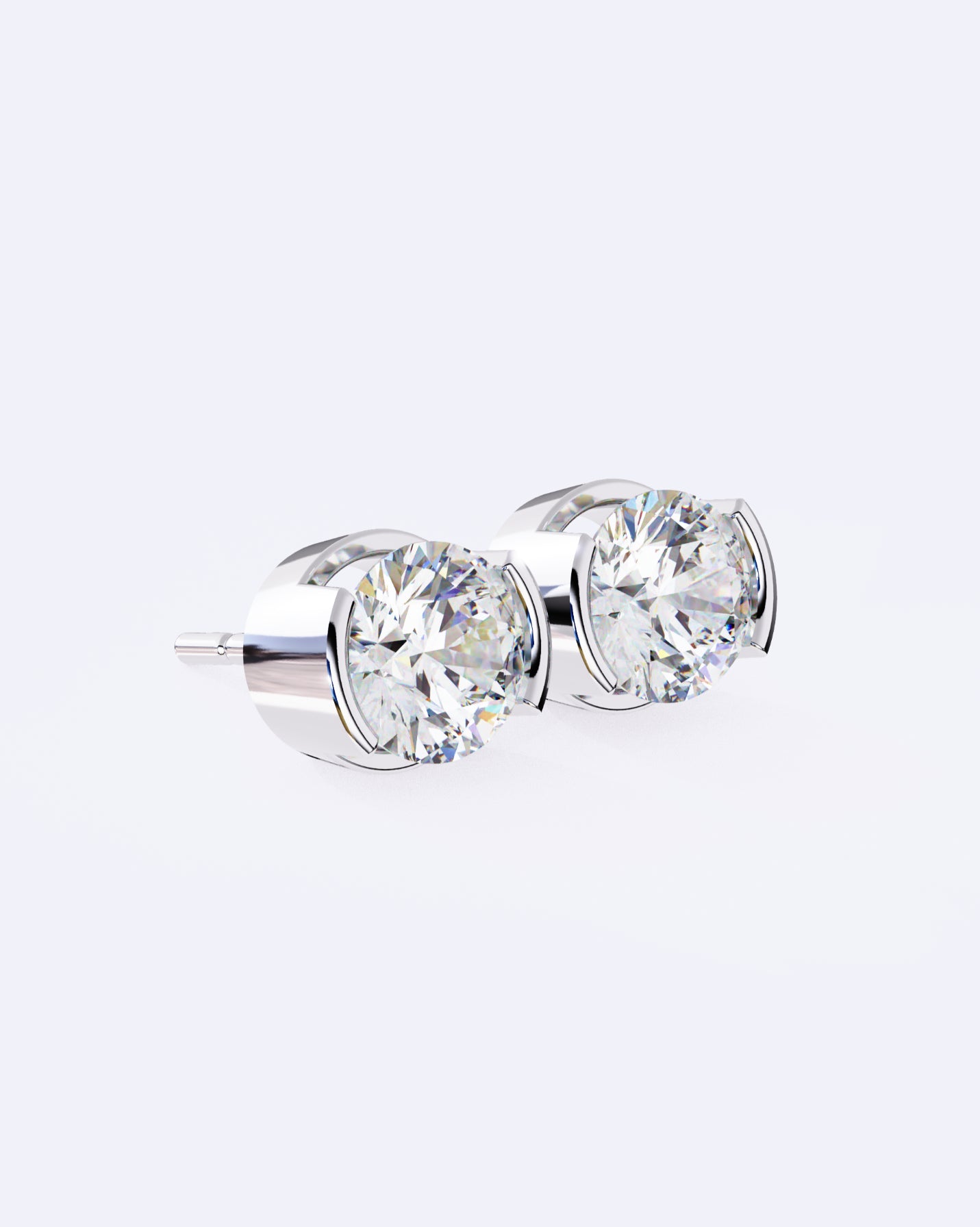 Sculpted Bezel Diamond Stud