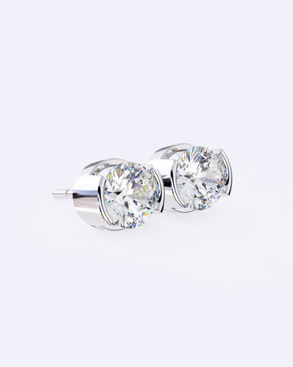 Sculpted Bezel Diamond Stud