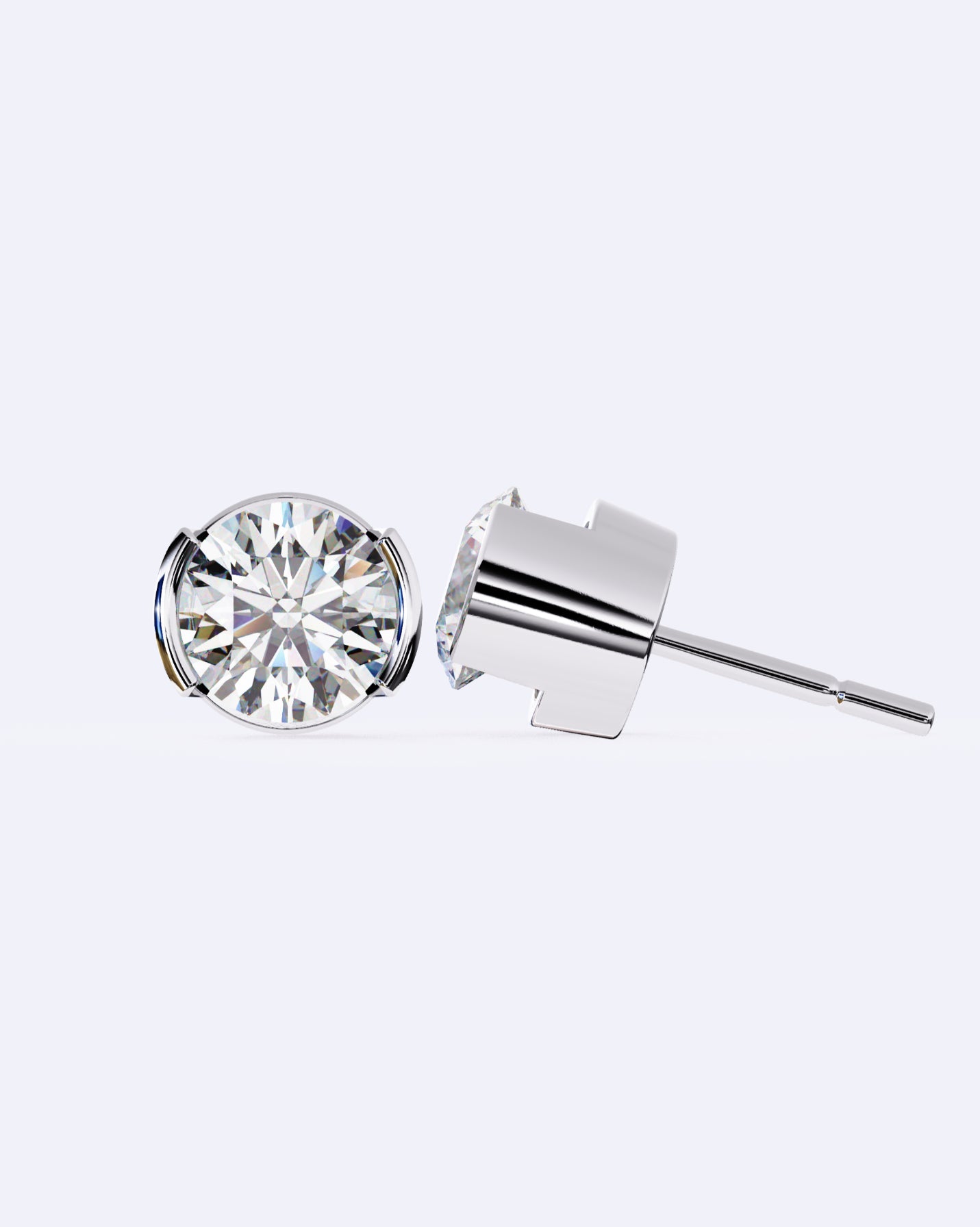 Sculpted Bezel Diamond Stud
