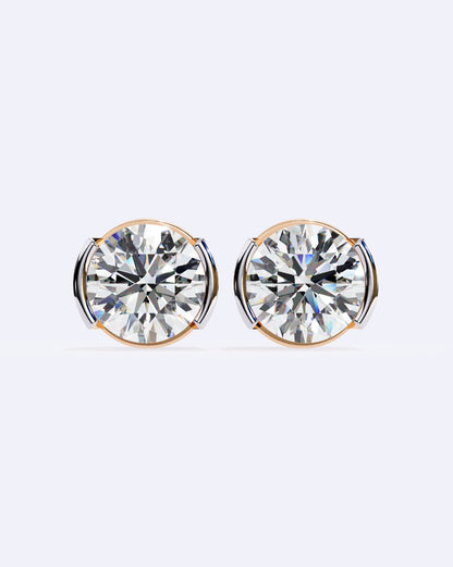 Sculpted Bezel Diamond Stud