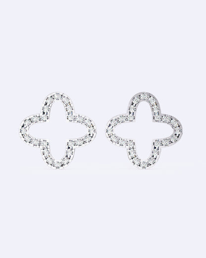 Bloom Outline Diamond Stud