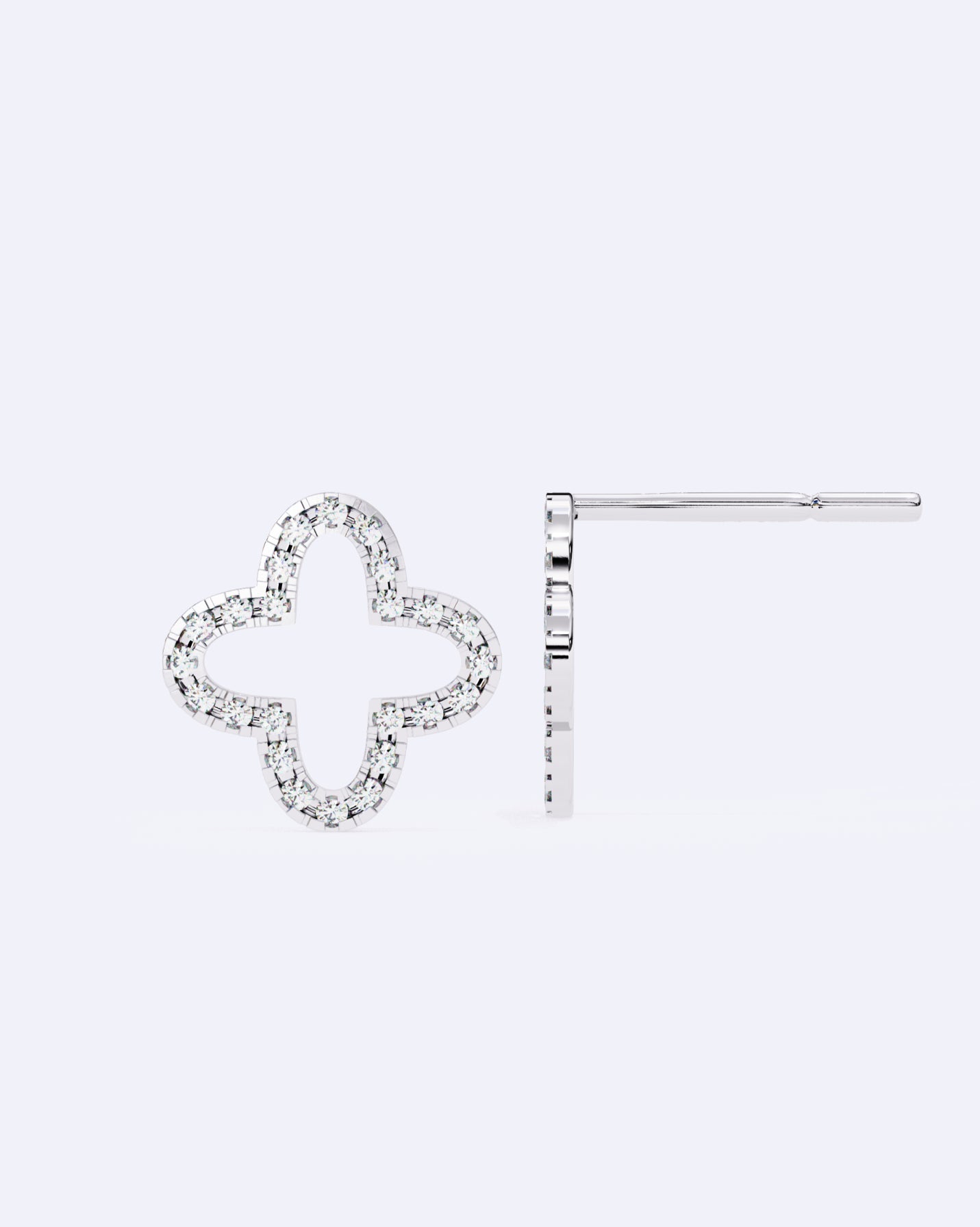 Bloom Outline Diamond Stud