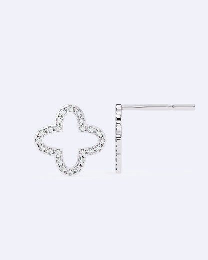 Bloom Outline Diamond Stud