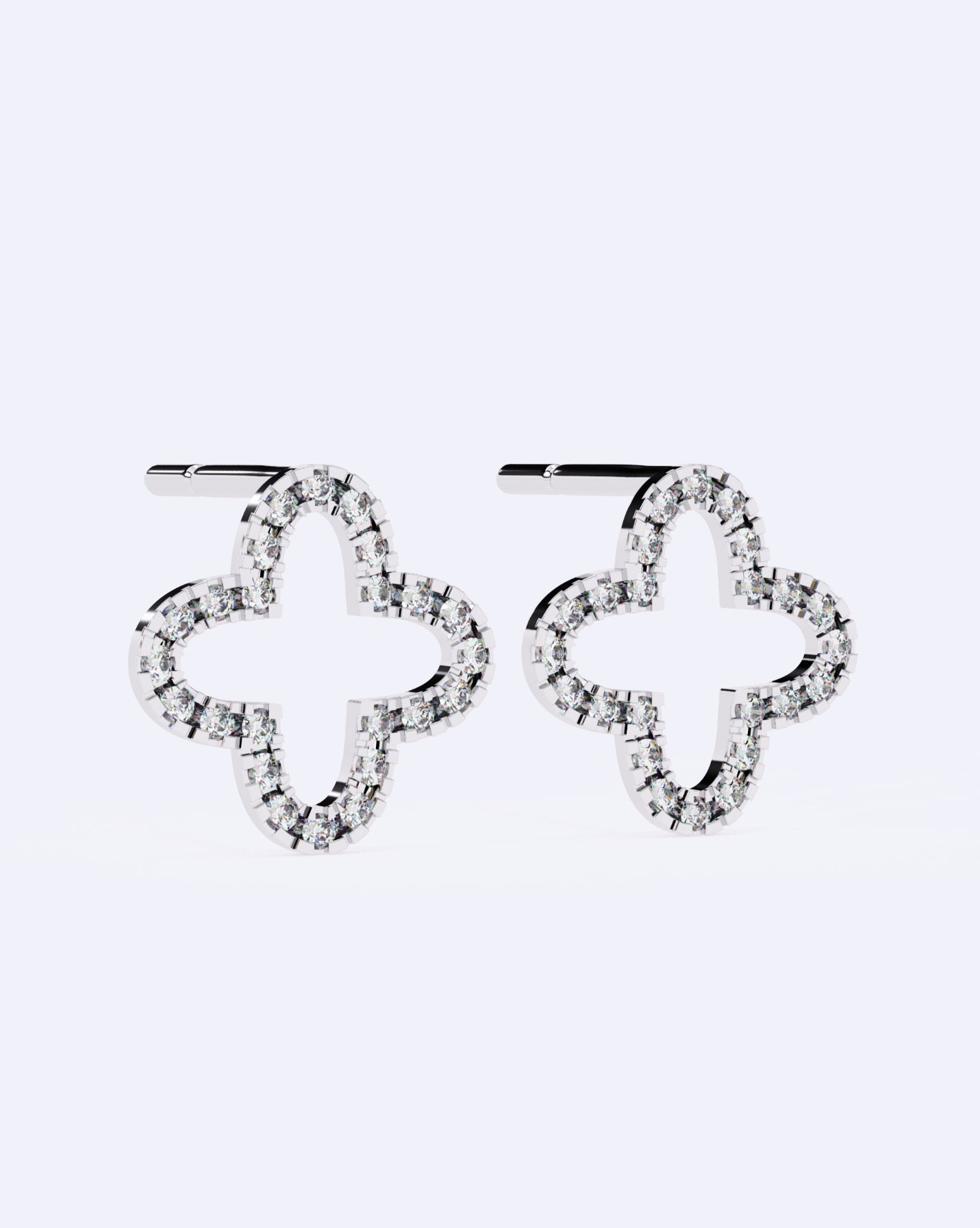 Bloom Outline Diamond Stud