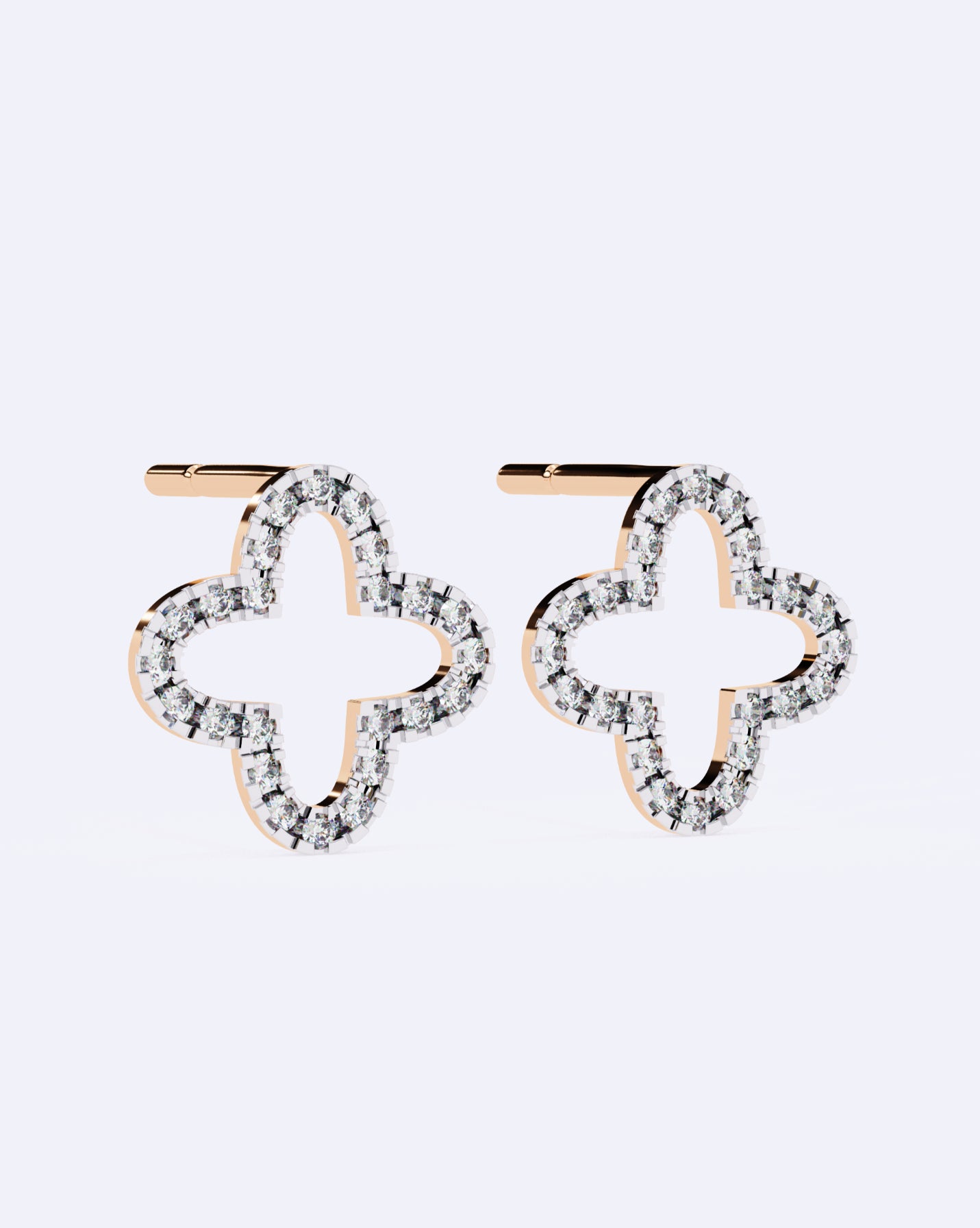 Bloom Outline Diamond Stud