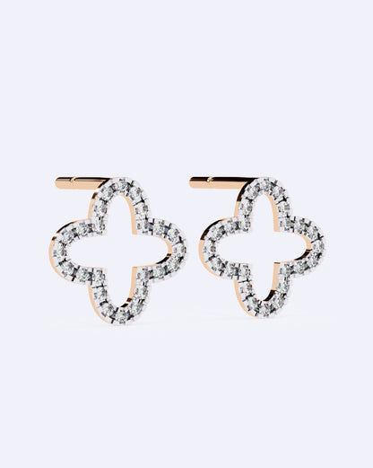 Bloom Outline Diamond Stud