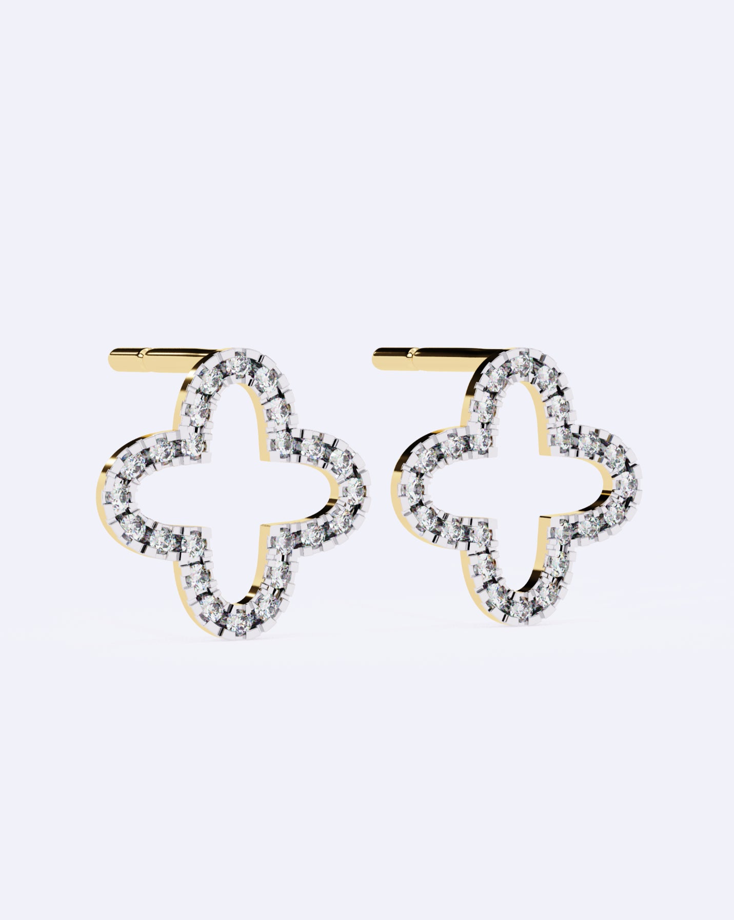 Bloom Outline Diamond Stud