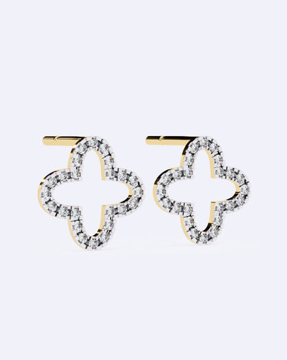 Bloom Outline Diamond Stud
