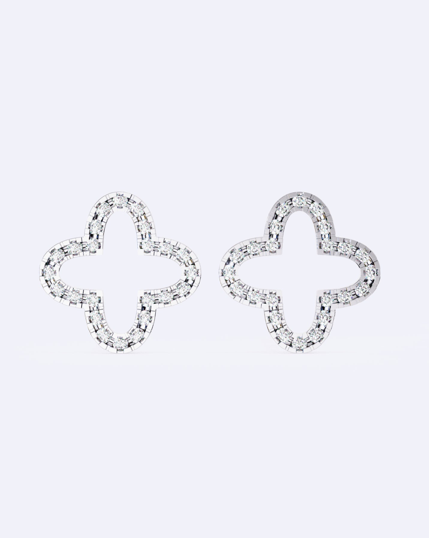 Bloom Outline Diamond Stud