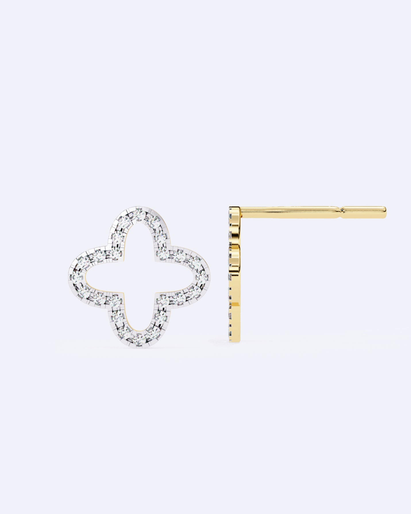 Bloom Outline Diamond Stud