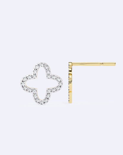 Bloom Outline Diamond Stud