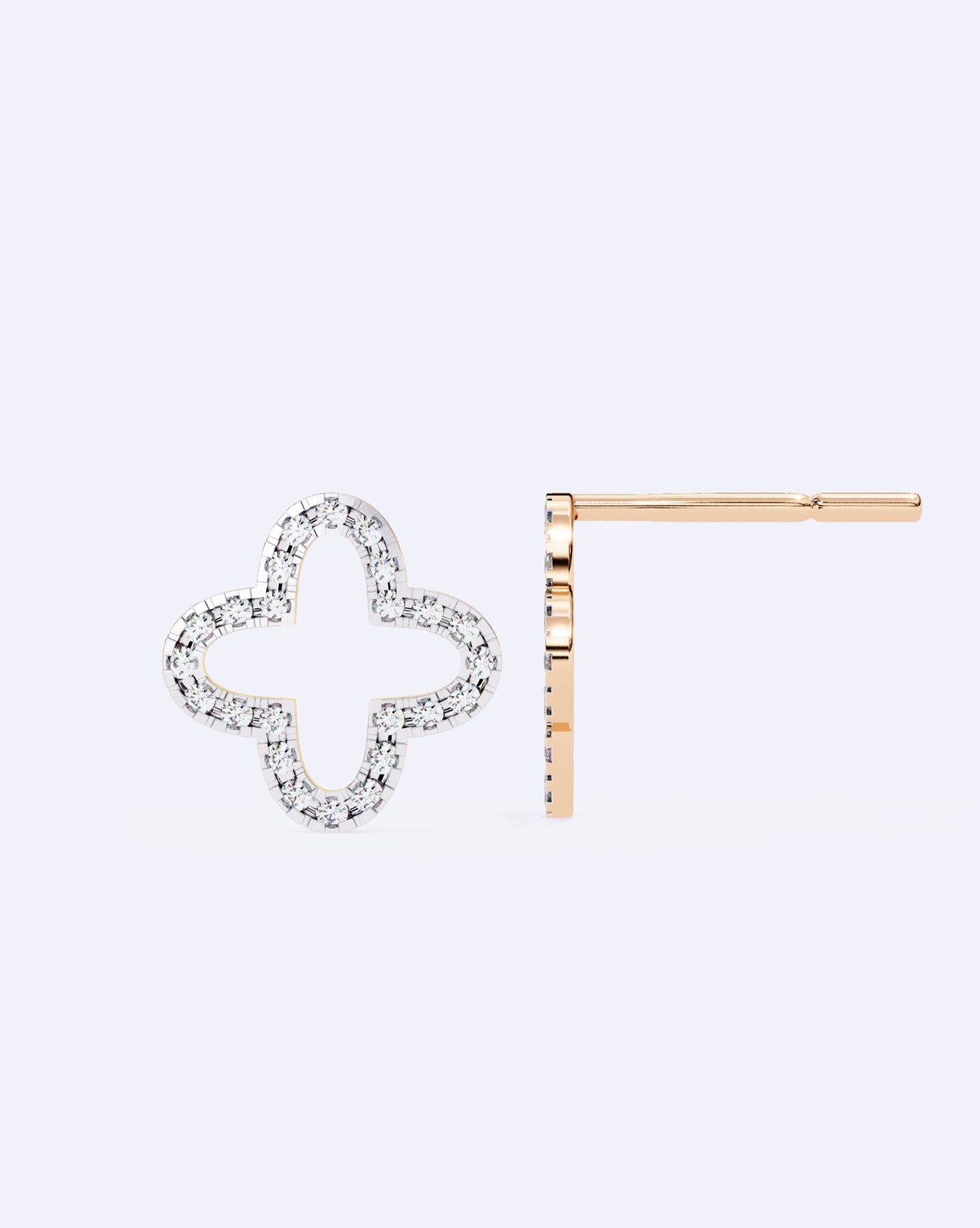 Bloom Outline Diamond Stud
