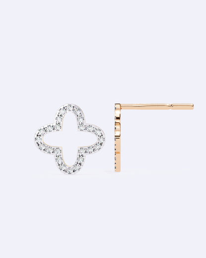 Bloom Outline Diamond Stud