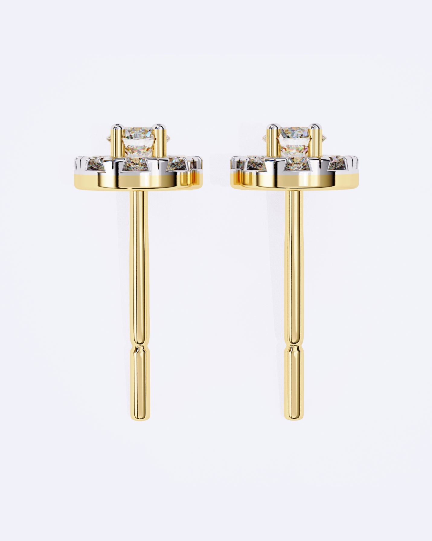 Solitaire Circle Sparkle Studs