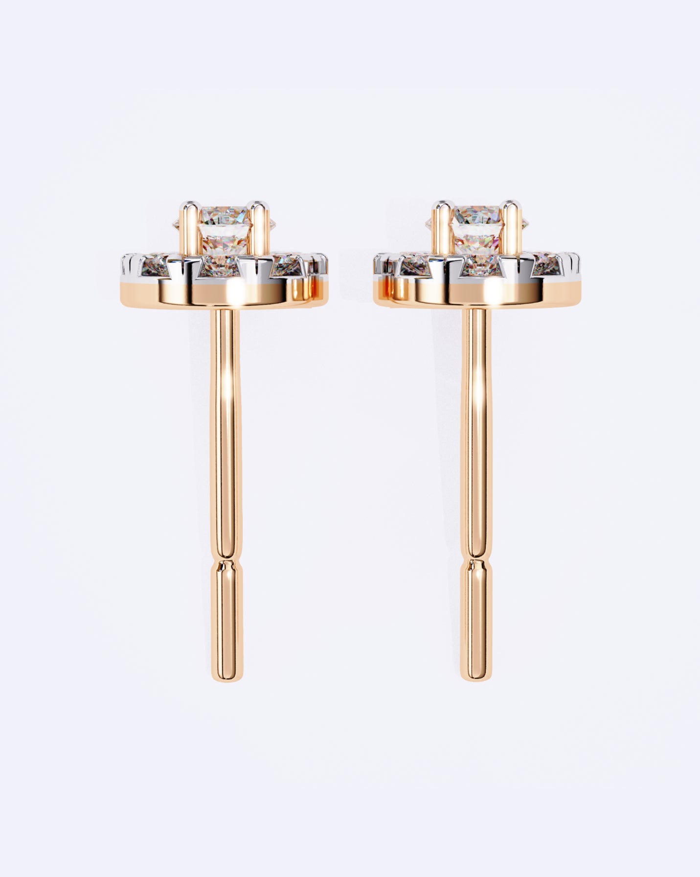 Solitaire Circle Sparkle Studs