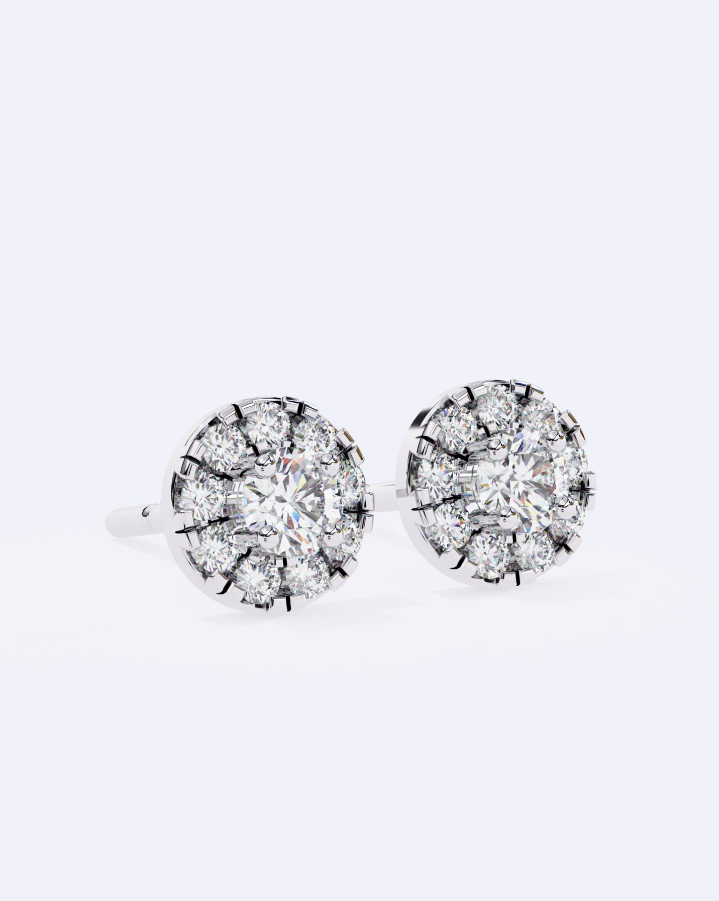 Solitaire Circle Sparkle Studs