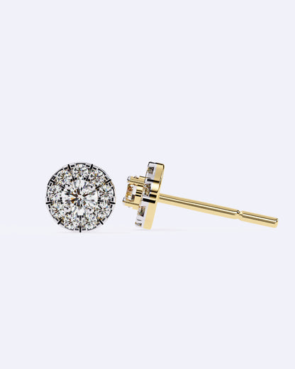 Solitaire Circle Sparkle Studs