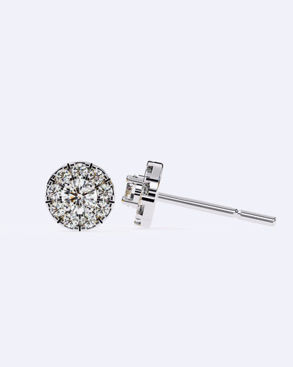 Solitaire Circle Sparkle Studs
